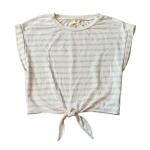 Blue Life x Planet Blue Cropped Top Women’s XS Tie Keyhole Muscle Striped